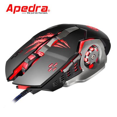 China Famous Finger Brand Apedra 6D USB Optical Gaming Laptop Mouse For Professional Gamer for sale