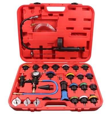 China Test Leaks In The Radiator Larix Hot Sale 28pcs Universal Radiator Pressure Tester Kit And Vacuum Type Cooling System Kit Leak Detector For Vehicles for sale