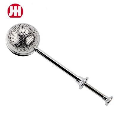 China Viable Hot Selling Coffee Tea Tools Food Safe Stainless Steel Long Handled Tea Leaf Ball Filter Tea Ball Infuser Filter for sale