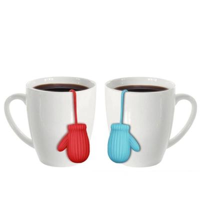 China Viable Creative Christmas Gift Silicone Gloves Tea Maker Tea Set Accessories Tea Filter for sale