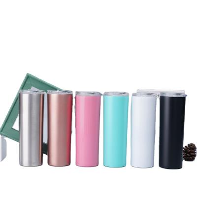 China Viable 20oz Straw Rose Metal Insulated Gold Tumbler Mug Sublimation Vacuum Stainless Steel Wine Tumbler Coffee Mug With Lid for sale