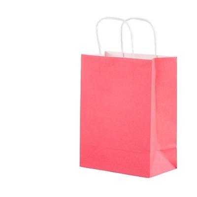 China Recyclable Wholesale Custom Logo Cheap Reusable Kraft Shopping Printing Paper Bag For Small Commodity With Handle for sale