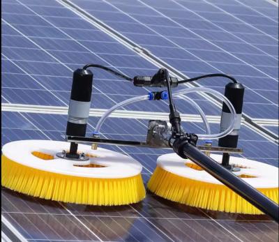 China Two heads Solar panel cleaning tools glass Shine equipment dedicated cleaning rotating brush Solar cleaning robot Te koop