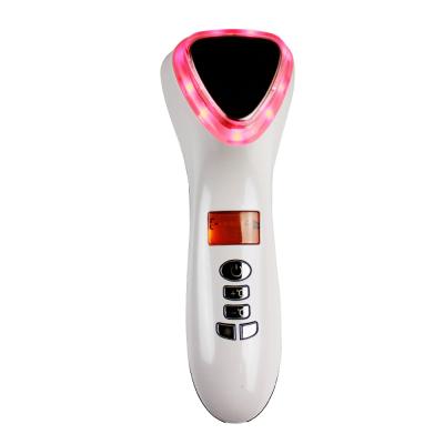 China Black Head Solvent LED Blue and Red Gold Facial Globes Ice Massager Pulse Care Heated Face Massager for sale