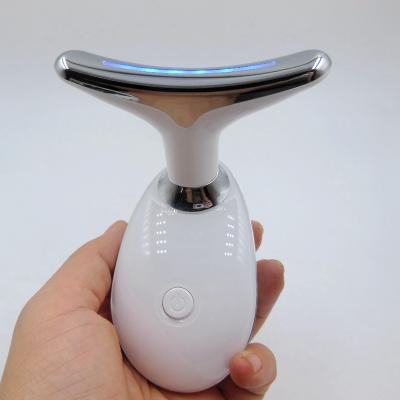 China Face Lift Led Photon Vibration Handheld Face Slimming Machine Neck Wrinkle Remover Face Massager for sale