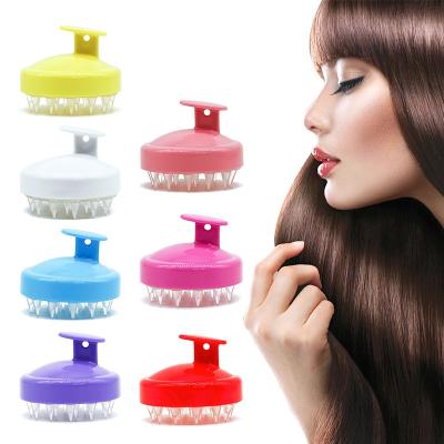 China Mini Trends Private Logo Hair Scalp Massager Silicone Scrape Hair Massage Shampoo Brush for sale