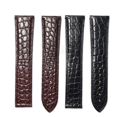 China High End Quality 19mm 20mm Crocodile 21mm Genuine Leather Watch Band Leather Strap Genuine Alligator Leather For Gear Master Watch for sale