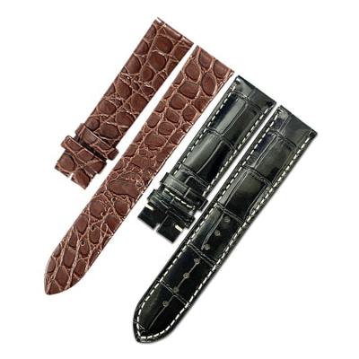 China Wholesale Genuine Leather 13 14 15 18 19 20 21 22 Millimeter Genuine Leather Watch Band For Men Crocodile Soft Pattern Leather Watch Strap for sale