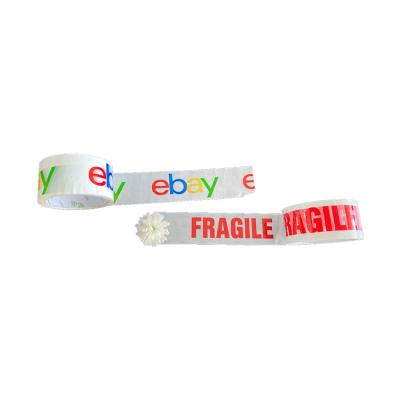 China Cheap price package waterproof 2inch transparent 66yard with bopp fragile tape logo printing transparent printed band for sale