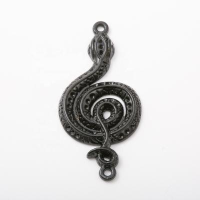 China Trendy Fashion Jewelry Metal Black Color Snake Charms Pendant For Jewelry Findings for sale