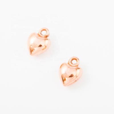 China Trendy Hot Selling Alloy Rose Gold Size Double Heart Pendant Charms Pendant For Fashion Jewelry for sale