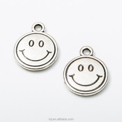 China Fashionable Smile Face Zinc Alloy Charms For Bracelet And Necklace for sale