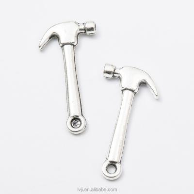 China Trendy Fashion Silver Plated 3d Hammer Charms , Wholesale Metal Charms for sale