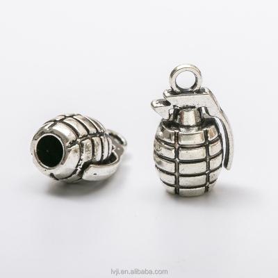 China Fashionable Wholesale 3D Plated Silver Tone Bomb Charms for sale