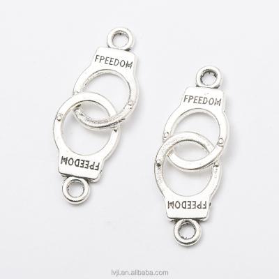 China Fashionable Custom Antique Silver Handcuffs Charm Pendants 30.5*10mm for sale