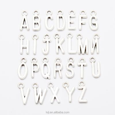 China ALLOY Bracelet Necklace Jewelry Small Alloy 26 Alphabet Letter Charm Pendant for sale