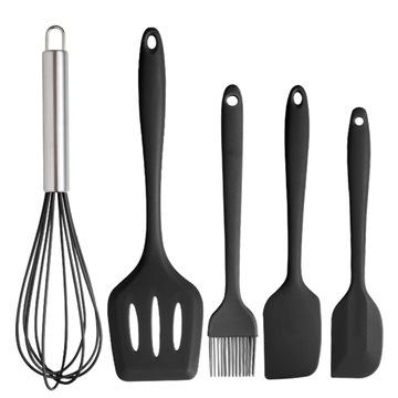 China Sustainable Kitchen Utensils Silicone 10 Pieces Heat Resistant Cooking Tools Nonstick Cookware Sets for sale