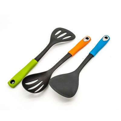 China Viable Promo 11 Pieces Wooden Kitchenware Set Kitchen Utensils Silicone Handle Non-Stick Cookware Accessories for sale