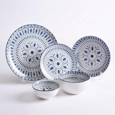 China Viable Custom Luxury Home Dinnerware Ceramic Pad Printing Chinese Dinner Set Porcelain Dinnerware Sets for sale