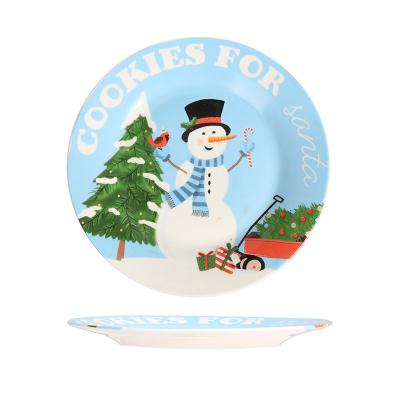 China Viable Christmas Theme Dishes Of Good Quality Porcelain Dish Sets For Christmas Porcelain Dishes Wholesale Hot Sale Ceramic Round for sale