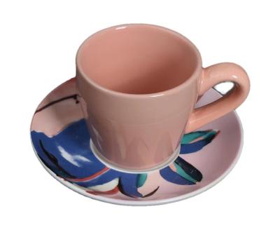 China 2022 Viable New Design Customized Colors Sensitive Cup Ceramic Tea Cup And Saucer High Quality Coffee Cup With Saucer Set for sale