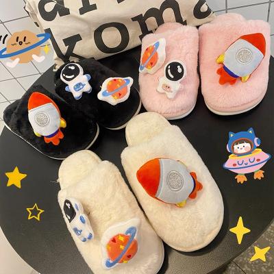 China Fashion Trend Winter Wholesale Plush Slide Indoor Slippers For Women Custom Logo House Furry Warm Home Slipper For Ladies Feminine Girls for sale