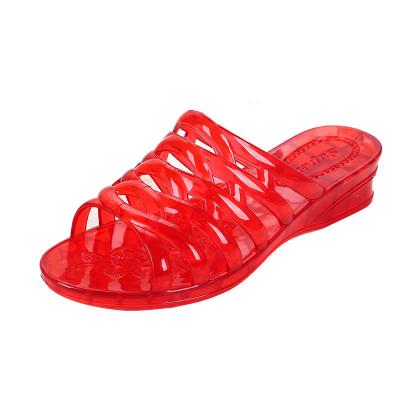 China Fashion Trend High Heel Jelly Transparent Sandal Slippers For Women for sale