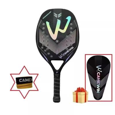 China Original Carbon Beach Tennis Rackets Paddle EVA 3K Soft Face Raqueta With Bags CAMEWIN New Design Unisex Beach Racquets With Presents for sale