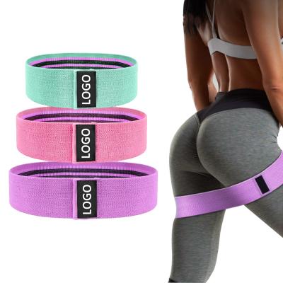 China Durable Custom Logo Printed Yoga Gym Exercise Fitness For Legs Glutes Booty Hip Cloth Resistance Bands for sale