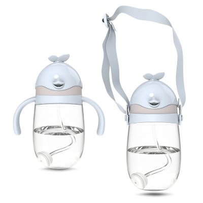 China New Viable Sleek Stylish Tritan Penguin Shape Puddle Proof Student Straw Cup Trainer Spout Flip Top Water Bottle Baby Sippy Cup for sale