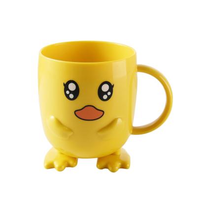 China BPA Free Muti-functional Environmental Material Cute Duck Shape Kids Utensils Baby pp Feeding Cup for sale