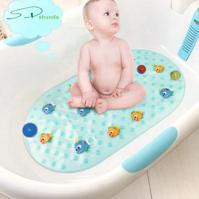 China Durable Cute Colorful Material Kids Shower Mats Universal Bathroom Safety Pattern Non Slip Mats Baby Bath Shower Mat for sale