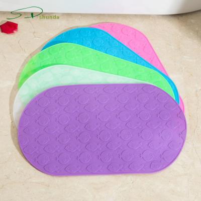 China BPA Free Sustainable Machine Washable Bathtub Mat Bathtub Mats With Fish Printing And Suction Cups Baby Bathroom Mats for sale