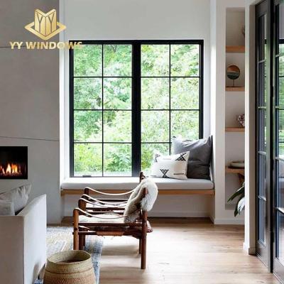 China Magnetic USA Standard Aluminum Screen System Windows Popular Waterproof Casement Window With German Hardware And Gauze for sale