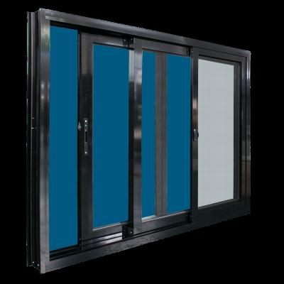 China High Quality Sound Proof Magnetic Screen Double Glazed Windows Aluminum Sliding Glass Sliding Windows With Net for sale