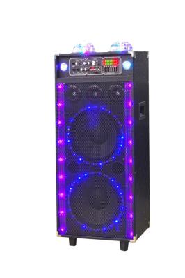 China 120 Watt Portable Microphone Battery Bluetooth Speaker With Disco Light And Mic Input for sale