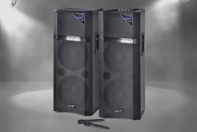 China Double 10 Inch Wireless PA Speakers Portable Stereo System With USB / Aux Input for sale