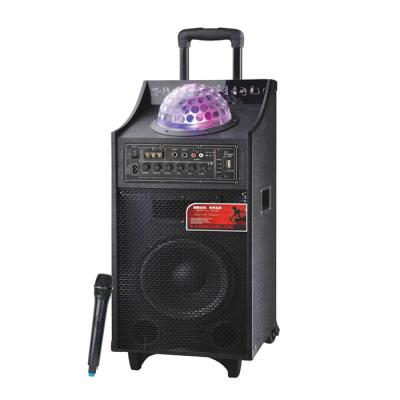 China 40 Watt Black Battery PA Speaker Bluetooth Disco Light Speaker For Outdoor Party for sale