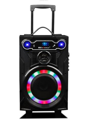 China Led Lights Wooden Portable Wireless PA System With Trolley / Bluetooth Function for sale