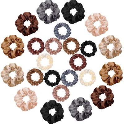 China Hair Decoration Accessories Custom logo organic silk hair scrunchies 100% silk hair scrunchies for women and kids mulberry silk hair scrunchies for sale