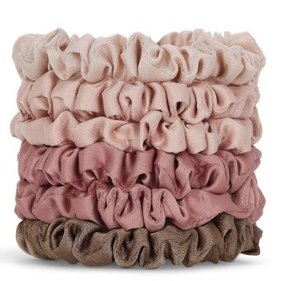 China Hair Decoration Accessories Customized Silk scrunchie Hair Ties Novelty Silk Satin Hair Ties 100% Pure Silk Fabric Satin Scrunchie for sale