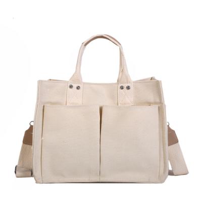 China Fashion Canvas Tote Bag Shoulder Bag Crossbody Bags Leather Handles and PU Bottom for sale