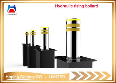 China Full-automatic led lighted security hydraulic rising bollards for sale