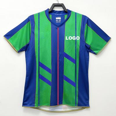 China Blue Red Polyester Vintage Retro Soccer Jerseys Quick Dry for sale