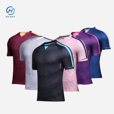 China Custom Sublimation Print Football Jersey Jacquard Fabric Polyester Football Uniform Soccer Jersey Football Kit for sale