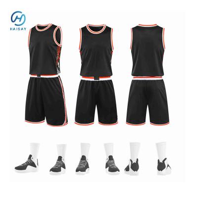 China Custom Men Basketball Uniform Sets Professional Full Sublimation Basketball Jersey ademend Basketball Shirt voor volwassenen sets Te koop