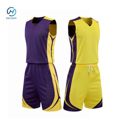 China OEM Custom Sublimatie Sports Wear Kleding Basketbal Shorts Reversibele Basketbal Jersey Uniform Set Voor Mannen Mensen Kind Jeugd Te koop