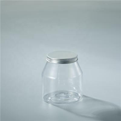 China For Snack Food Transparent Dry Fruit PET Plastic Jar With Aluminum Lid for sale