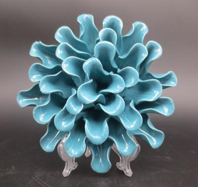 China Art Decor American Style Hand Made Ceramic 3D Flowers Wall Decoration for sale