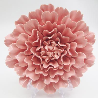 China People Art Different Color Choice On Glazed Ceramic Craft And Handmade Art Porcelain 3D Flower Wall Decoration Table Decor for sale